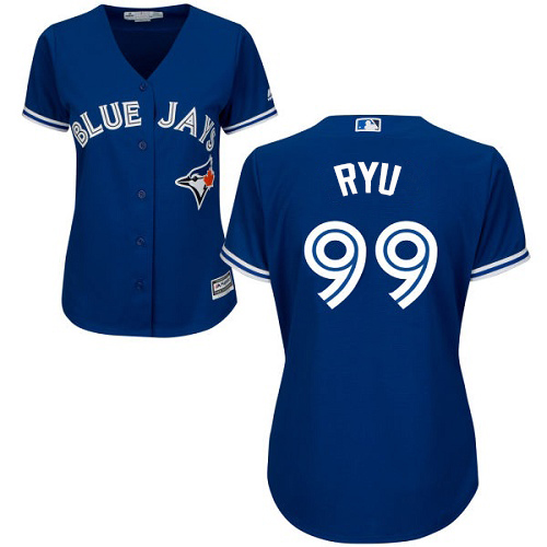 Toronto Blue Jays #99 Hyun-Jin Ryu Blue Alternate Women's Stitched Jersey Womens