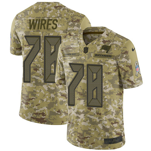 Tampa Bay Buccaneers #78 Tristan Wirfs Camo Men's Stitched Limited 2018 Salute To Service Jersey Men's