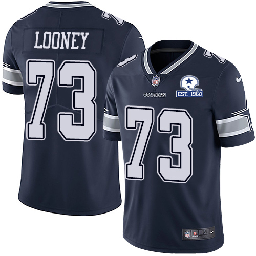 Dallas Cowboys #73 Joe Looney Navy Blue Team Color Men's Stitched With Established In 1960 Patch Vapor Untouchable Limited Jersey Men's
