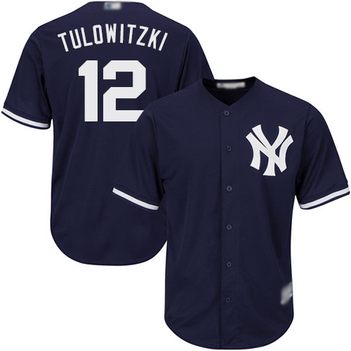New York Yankees #12 Troy Tulowitzki Navy blue Cool Base Stitched Youth Jersey Youth