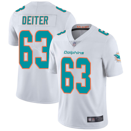 Miami Dolphins #63 Michael Deiter White Men's Stitched Vapor Untouchable Limited Jersey Men's
