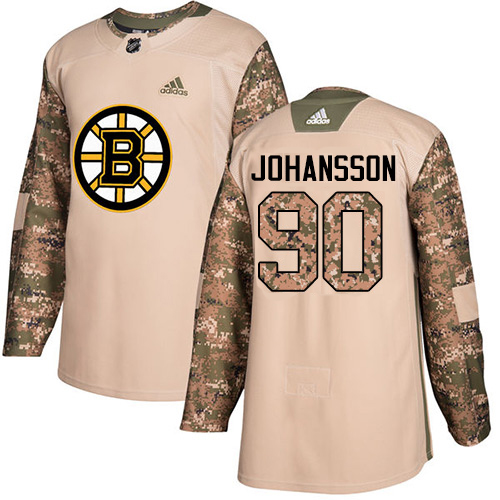 Adidas Boston Bruins #90 Marcus Johansson Camo Authentic 2017 Veterans Day Stitched Jersey Men's