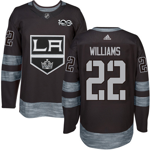 Adidas Los Angeles Kings #22 Tiger Williams Black 1917-2017 100th Anniversary Stitched Jersey Men's