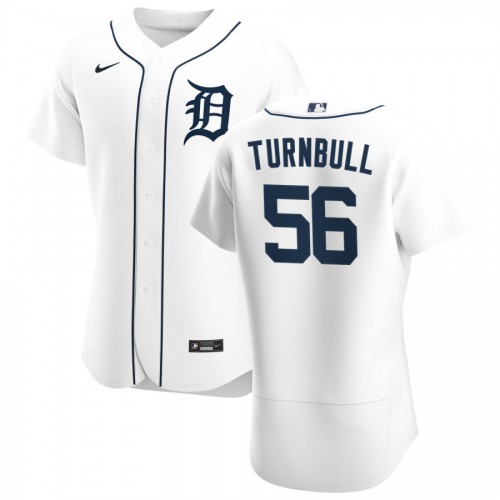Detroit Detroit Tigers #56 Spencer Turnbull Men's White Home 2020 Authentic Player Jersey Men's