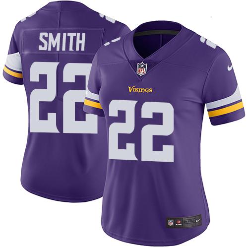Vikings #22 Harrison Smith Purple Team Color Women's Stitched Vapor Untouchable Limited Jersey