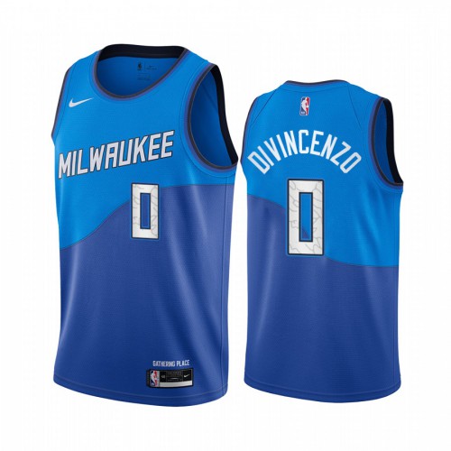 Milwaukee Bucks #0 Donte Divincenzo Blue Youth Swingman 2020-21 City Edition Jersey Youth