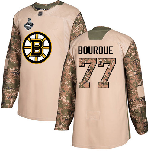 Adidas Boston Bruins #77 Ray Bourque Camo Authentic 2017 Veterans Day Stanley Cup Final Bound Stitched Jersey Men's