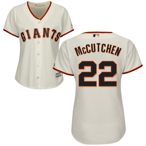 San Francisco Giants #22 Andrew McCutchen Cream Home Women's Stitched Jersey Womens