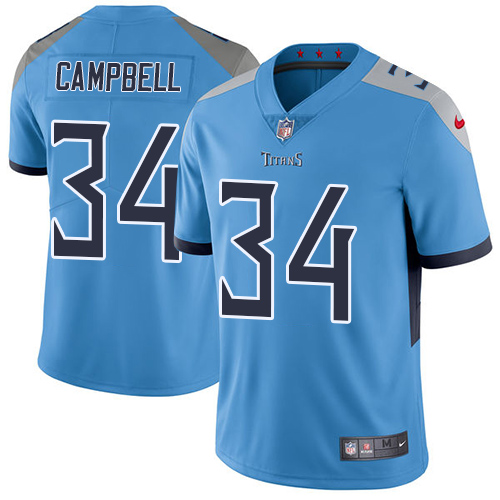 Tennessee Titans #34 Earl Campbell Light Blue Alternate Men's Stitched Vapor Untouchable Limited Jersey Men's