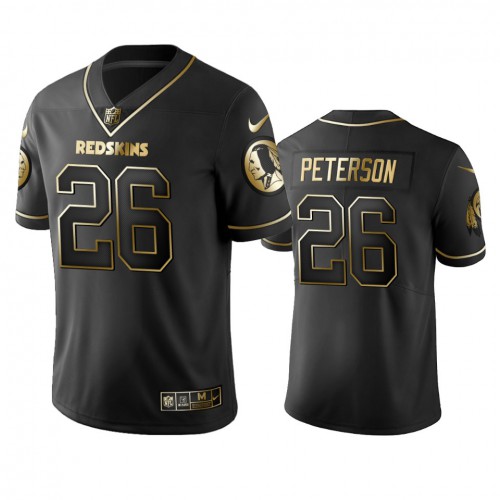 Washington Commanders #26 Adrian Peterson Men's Stitched Vapor Untouchable Limited Black Golden Jersey Men's