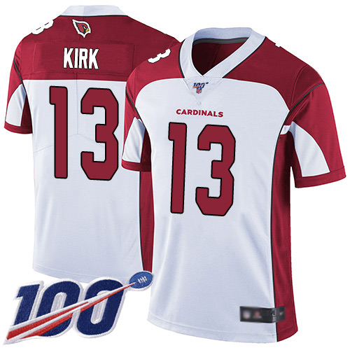 Arizona Cardinals #13 Christian Kirk White Men's Stitched 100th Season Vapor Limited Jersey Men's