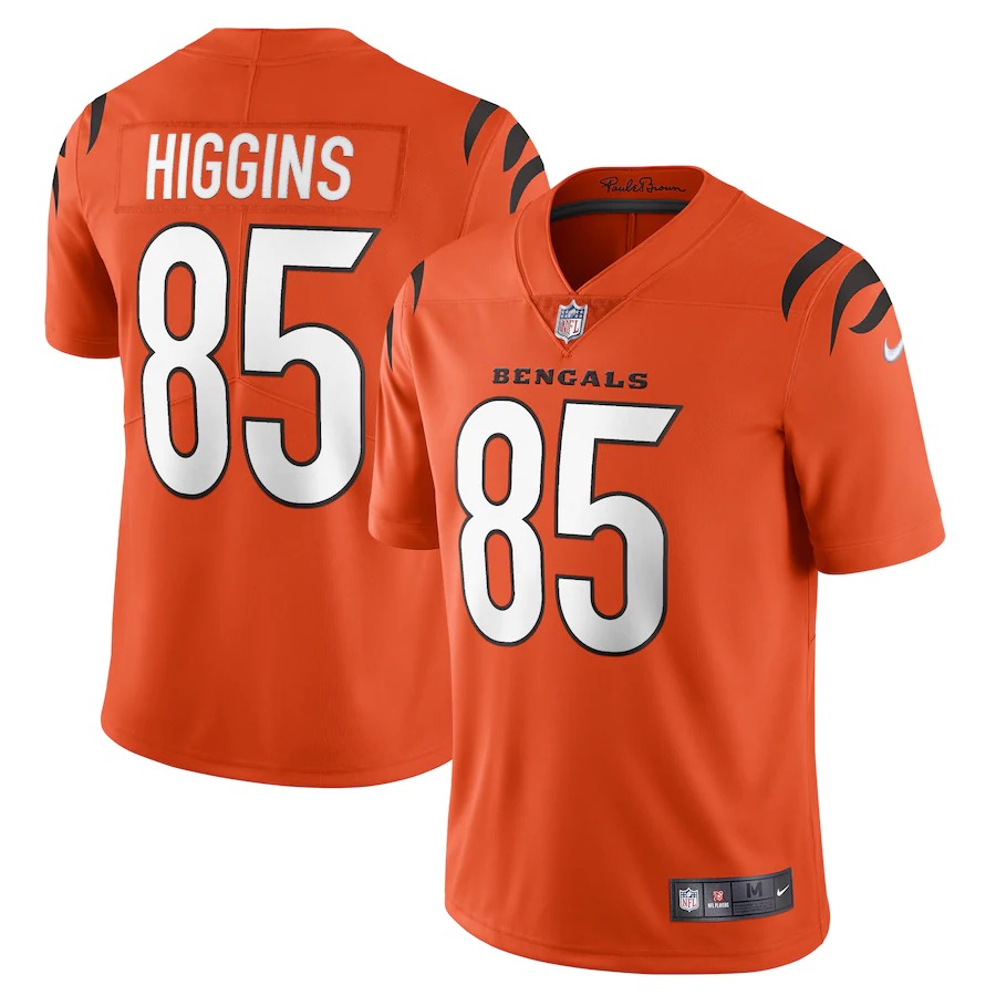 Cincinnati Bengals #85 Tee Higgins Orange Alternate Vapor Limited Jersey