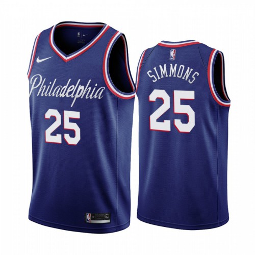 Philadelphia 76ers #25 Ben Simmons Navy 2019-20 City Edition Swingman Jersey Mens