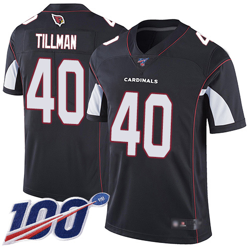 Cardinals #40 Pat Tillman Black Alternate Men's Stitched 100th Season Vapor Limited Jersey