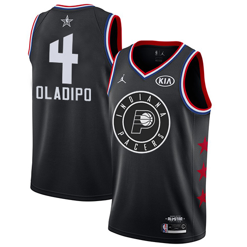 Indiana Pacers #4 Victor Oladipo Black Jordan Swingman 2019 All-Star Game Jersey Mens