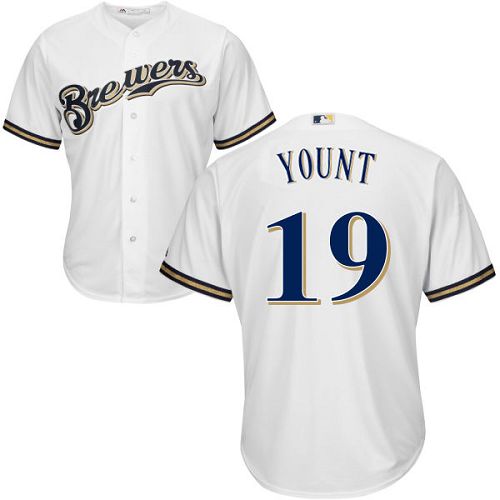 Milwaukee Brewers #19 Robin Yount White Cool Base Stitched Youth Jersey Youth