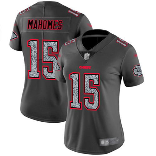 Chiefs #15 Patrick Mahomes Gray Static Women's Stitched Vapor Untouchable Limited Jersey