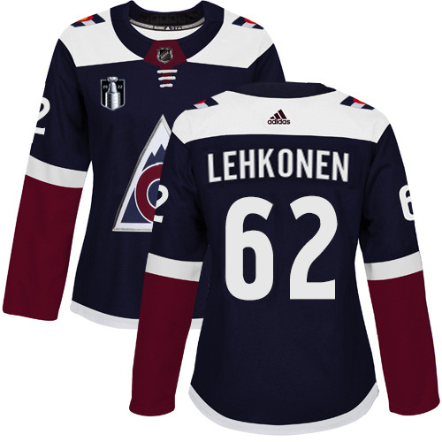 Adidas Colorado Avalanche #62 Artturi Lehkonen Navy Women's 2022 Stanley Cup Final Patch Alternate Authentic Stitched Jersey Womens