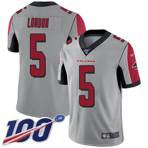 Falcons #5 Drake London Silver Stitched Youth Limited Inverted Legend 100th Season Jersey