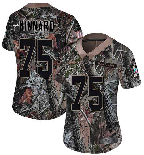 Chiefs #75 Darian Kinnard Camo Women's Stitched Limited Rush Realtree Jersey