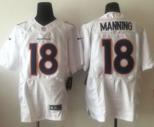 Broncos #18 Peyton Manning White Men's Stitched Elite Event Jersey