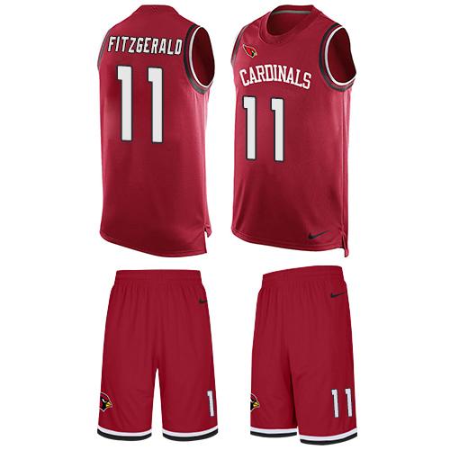 Cardinals #11 Larry Fitzgerald Red Team Color Men's Stitched Limited Tank Top Suit Jersey