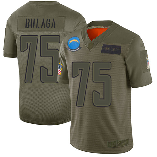 Los Angeles Chargers #75 Bryan Bulaga Camo Youth Stitched Limited 2019 Salute To Service Jersey Youth