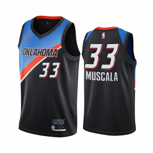Oklahoma City Thunder #33 Mike Muscala Black Swingman 2020-21 City Edition Jersey Mens