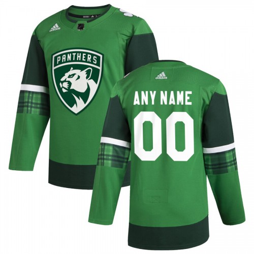 Florida Panthers Men's Adidas 2020 St. Patrick's Day Custom Stitched Jersey Green