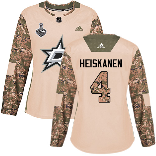 Adidas Dallas Stars #4 Miro Heiskanen Camo Authentic 2017 Veterans Day Women's 2020 Stanley Cup Final Stitched Jersey Womens