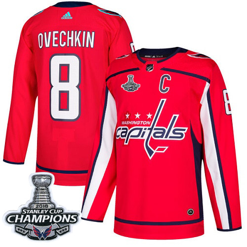 Adidas Washington Capitals #8 Alex Ovechkin Red Home Authentic Stanley Cup Final Champions Stitched Jersey Men's