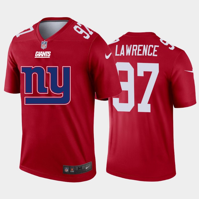 New York Giants #97 Dexter Lawrence Red Men's Big Team Logo Vapor Limited Jersey