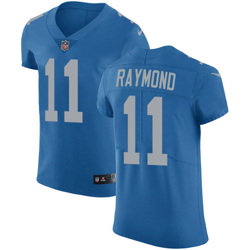Lions #11 Kalif Raymond Blue Throwback Men's Stitched Vapor Untouchable Elite Jersey