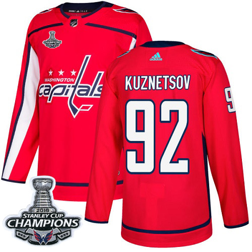 Adidas Washington Capitals #92 Evgeny Kuznetsov Red Home Authentic Stanley Cup Final Champions Stitched Youth Jersey Youth