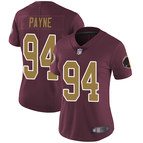 Washington Commanders #94 Da'Ron Payne Burgundy Red Alternate Women's Stitched Vapor Untouchable Limited Jersey Womens