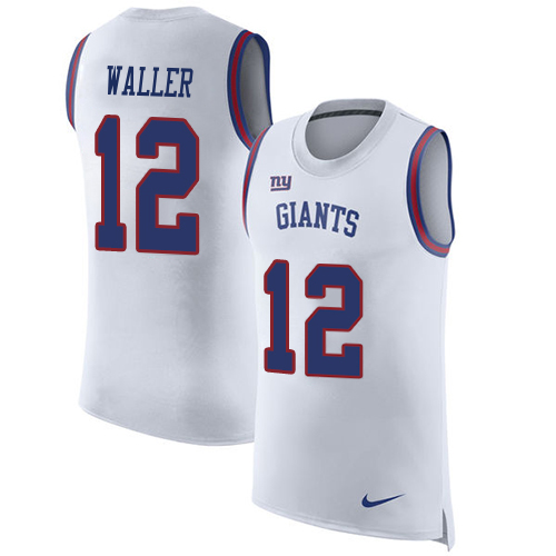 Giants #12 Darren Waller White Men's Stitched Limited Rush Tank Top Jersey