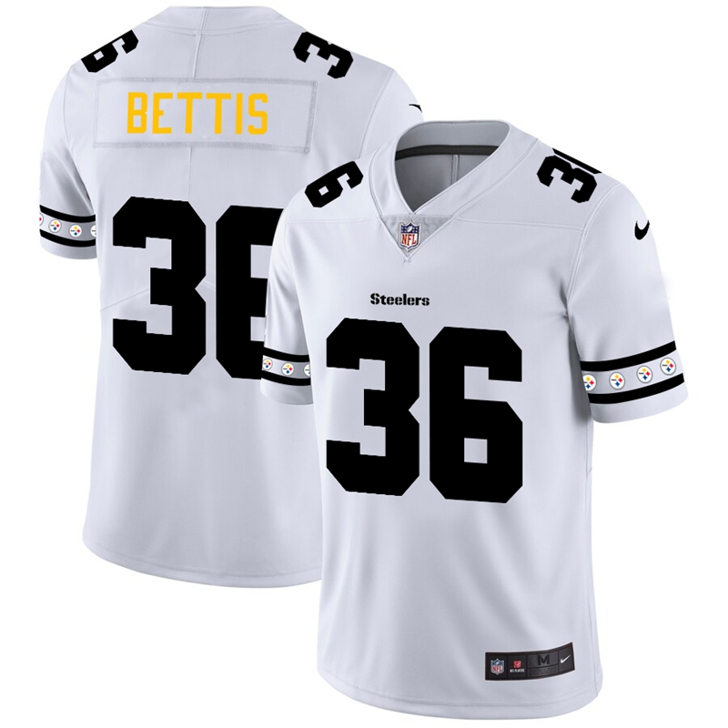 Pittsburgh Steelers #36 Jerome Bettis White Team Logo Vapor Limited Jersey