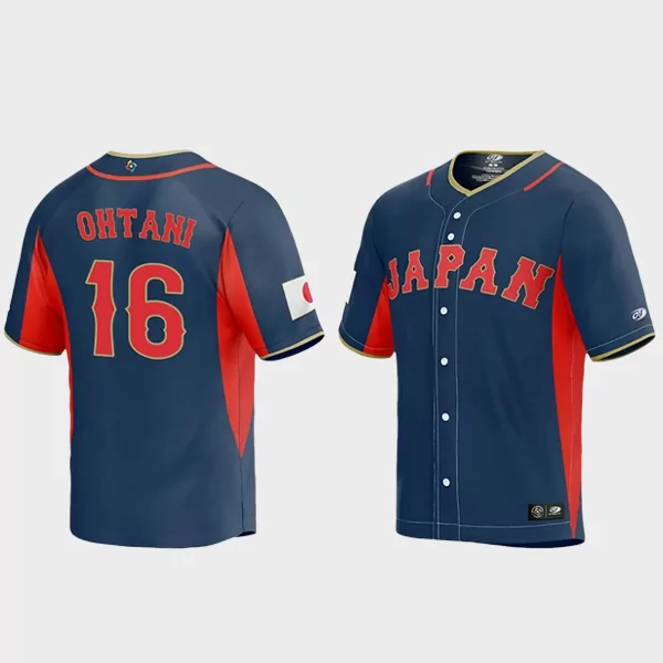 Shohei Ohtani 16 Japan Baseball 2023 World Baseball Classic Jersey – Navy
