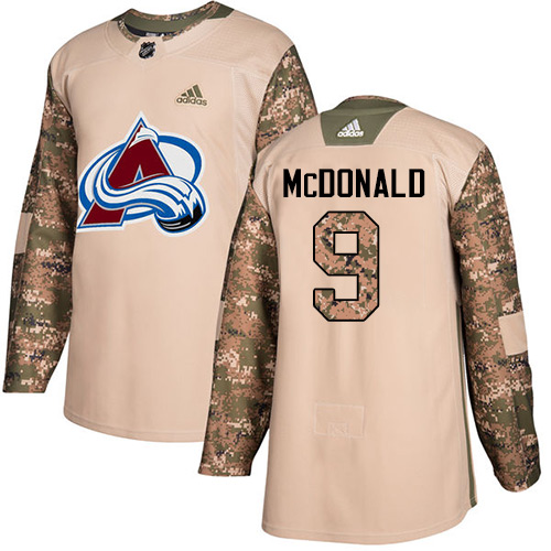 Adidas Colorado Avalanche #9 Lanny McDonald Camo Authentic 2017 Veterans Day Stitched Youth Jersey Youth