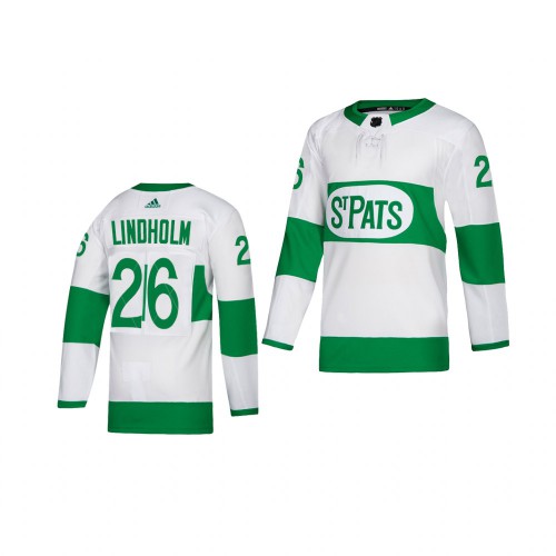 Adidas Maple Toronto Maple Leafs #26 Par Lindholm White 2019 St. Patrick's Day Authentic Player Stitched Youth Jersey Youth
