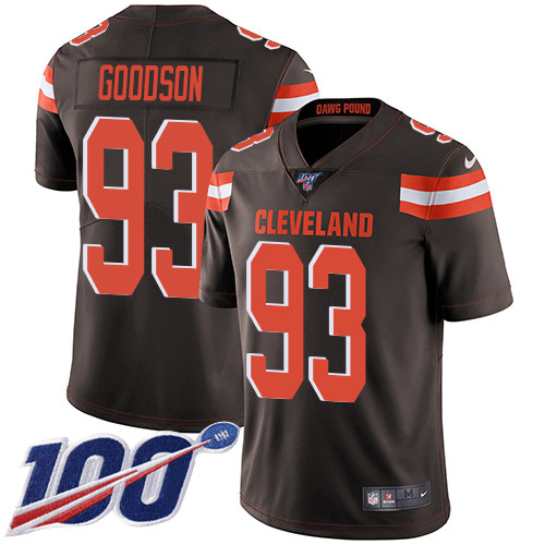 Cleveland Browns #93 B.J. Goodson Brown Team Color Youth Stitched 100th Season Vapor Untouchable Limited Jersey Youth