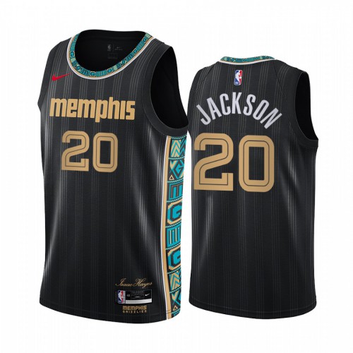 Memphis Grizzlies #20 Josh Jackson Black Swingman 2020-21 City Edition Jersey Mens
