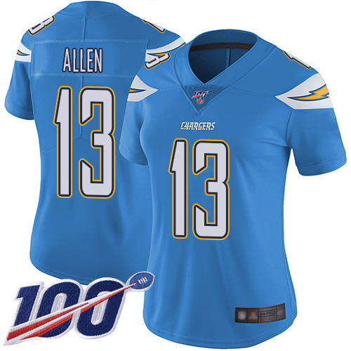 Chargers #13 Keenan Allen Electric Blue Alternate Women's Stitched 100th Season Vapor Limited Jersey
