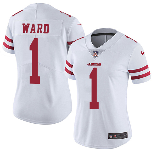 49ers #1 Jimmie Ward White Women's Stitched Vapor Untouchable Limited Jersey