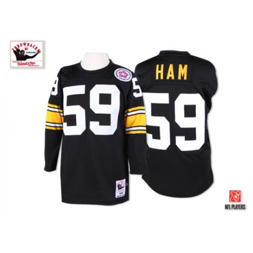 Mitchell And Ness Pittsburgh Steelers #59 Jack Ham Black Stitched Jersey Men's