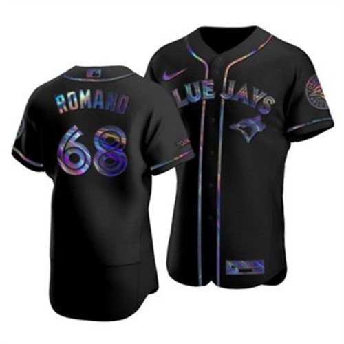 Toronto Toronto Blue Jays #68 Jordan Romano Men's Iridescent Holographic Collection Jersey - Black Men's