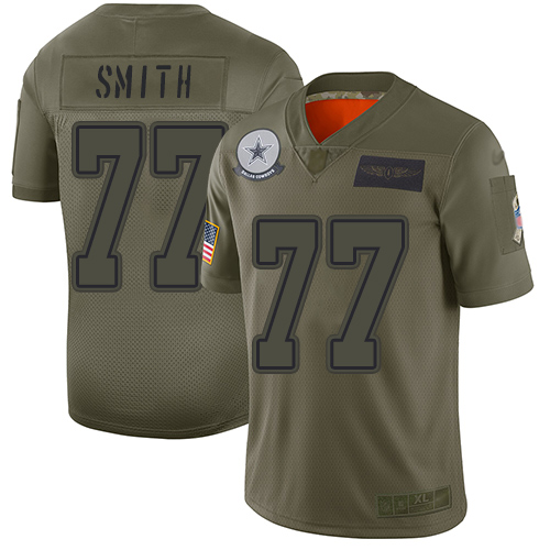 Dallas Cowboys #77 Tyron Smith Camo Youth Stitched Limited 2019 Salute to Service Jersey Youth