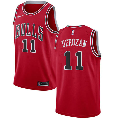 Chicago Bulls #11 Demar Derozan Red Swingman Icon Edition Jersey Mens