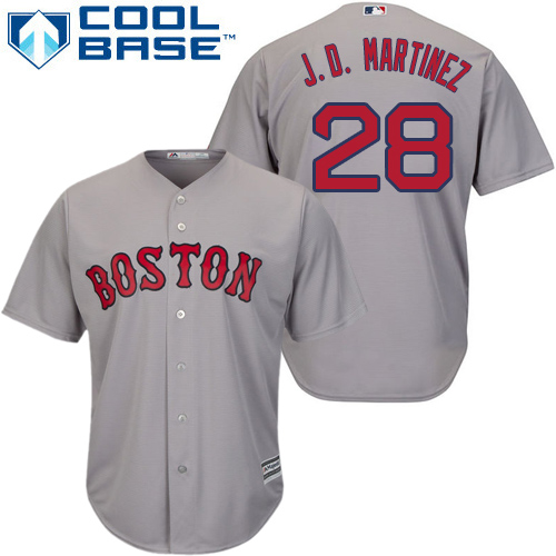 Boston Red Sox #28 J. D. Martinez Grey Cool Base Stitched Youth Jersey Youth