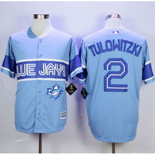 Toronto Blue Jays #2 Troy Tulowitzki Light Blue Exclusive New Cool Base Stitched Jersey Men's